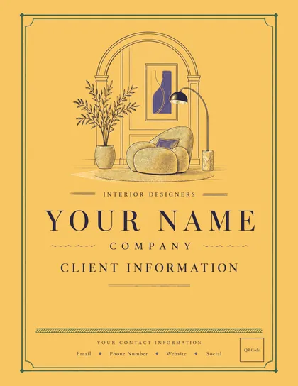 Leads & Client Notebook, Interior Designers edition, Golden Yellow cover