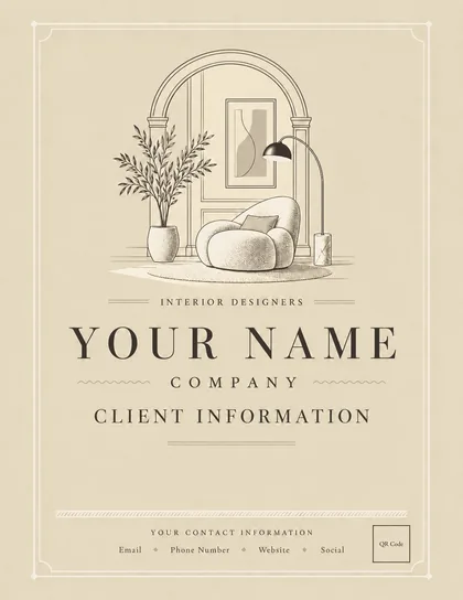 Leads & Client Notebook, Interior Designers edition, Cream cover