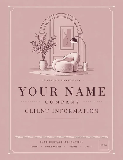 Leads & Client Notebook, Interior Designers edition, Blush cover