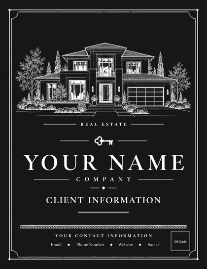 Leads & Client Notebook, Real Estate edition, Black cover