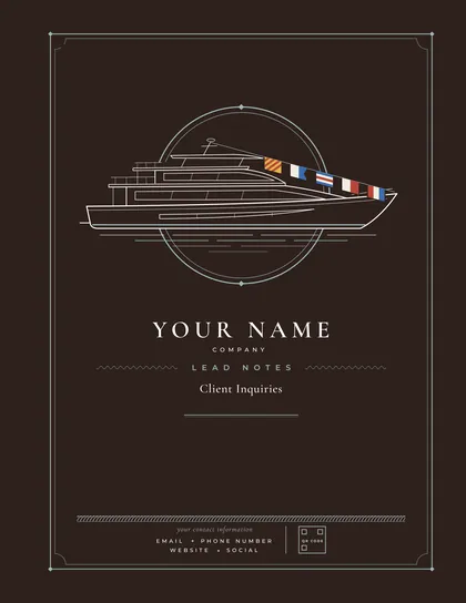 Leads & Client Notebook, Yacht Brokers edition, Ice-cream cover