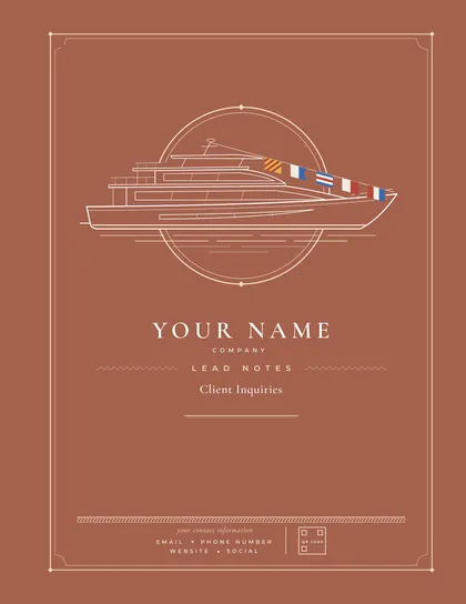 Leads & Client Notebook, Yacht Brokers edition, Redwood cover