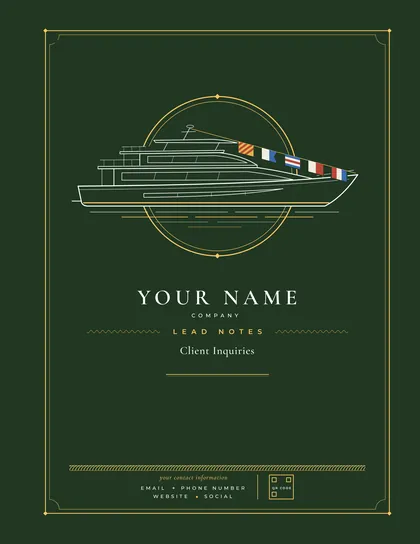 Leads & Client Notebook, Yacht Brokers edition, Forest cover