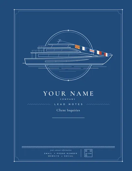 Leads & Client Notebook, Yacht Brokers edition, Blues cover